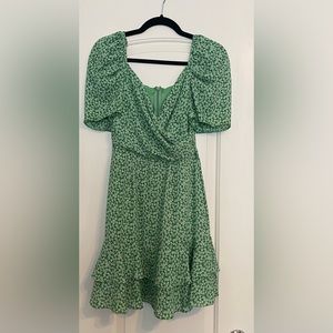 ASOS Green Floral Ruffle Dress